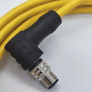 カスタマイズされた真鍮ワイヤーシーケンスM12 DコードRJ45 5m Cat7 <span class=keywords><strong>4</strong></span>*2 * 26awg IP67 PVCイエローイーサネットケーブル - Product Image 5
