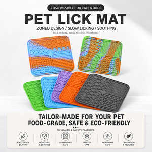 Ciotola Lick Mat in Silicone per Cani e Gatti, Anti-Vomito, con Ventose, per Alimentazione Lenta, Facile da Pulire, Calmante, Forma Arrotondata, per Cani di Piccola e Grande Taglia - Product Image 1