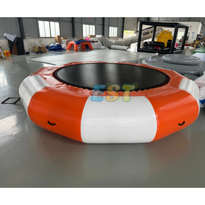 Buttafuori rotondi gonfiabili con trampolino per acqua con scala a 3 gradini per piscina e parco acquatico - Product Image 2