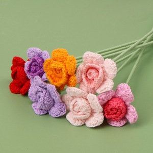 Rosa de Barbie Tejida con Hilo, Flor Artificial de Rosa de Barbie de una Sola Cabeza, Regalo de San Valentín para Diosa, Venta al por Mayor - Product Image 4