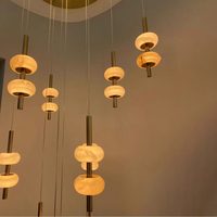 Lustre de luxe en pierre de cristal verte de grande taille pour hall, loft, escalier, projet personnalisé, lustre moderne suspendu au plafond à LED