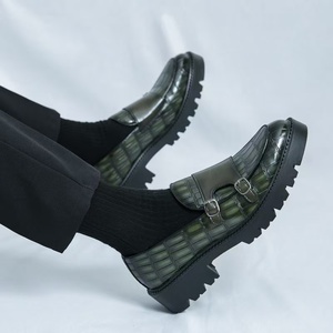 Chaussures Sans Lacets pour Homme à Semelle Épaisse, Nouvelles Chaussures en Cuir Tendance, Chaussures de Ville Habillées Style Britannique, Respirantes - Product Image 4