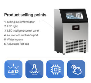 Máquina de Hielo en Cubos Automática Comercial de Acero Inoxidable de 45 Kg/24H para Bares, Cafeterías y Restaurantes - Product Image 2