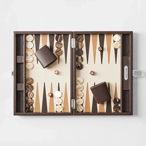 412x267mm Luxury Tournament <strong>Backgammon</strong> Set Table Top <strong>Backgammon</strong> Kit Handmade PU Leather <strong>Board</strong> - Product Image 2
