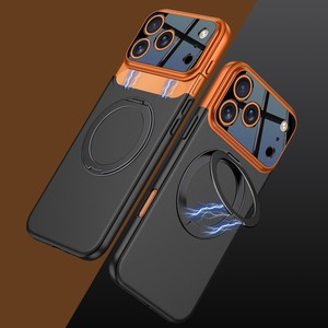 เคสสีส้มสำหรับ iPhone 17 PRO MAX พร้อมขาตั้งหมุนได้เคส PC iPhone 17 Pro เคสโทรศัพท์ชาร์จแบบแม่เหล็กไร้สาย - Product Image 5