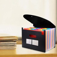 Vente à prix réduit, classeur accordéon de format A4, couleur arc-en-ciel, organisateur de fichiers extensible, matière plastique PP, logo personnalisé