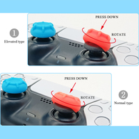 Capuchons de joysticks analogiques universels de haute qualité 6-en-1 avec design texturé unique, prise en main améliorée et options de hauteur surélevée pour PS5