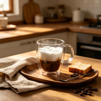 Mugs en verre à double paroi résistants en borosilicate pour thé, bière et café – Approvisionnement direct usine