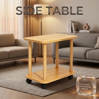Table basse moderne à double niveau en bois avec roulettes, hauteur réglable, écologique, non pliable, pour salon, chambre, mobilier de maison