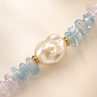 Collier de perles en pierres naturelles arc-en-ciel originales, améthyste, citrine, péridot, perle d'eau douce baroque, fermoir doré, bijoux personnalisés