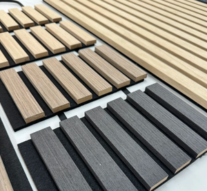 Panneaux acoustiques insonorisants en placage de bois, MDF haute densité, lattes en fibre de polyester, design 3D pour appartement, conception graphique - Product Image 5