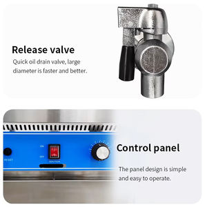 الفولاذ المقاوم للصدأ-عداد صناعي الأوروبي 2 خزان 4 سلال الغاز المسال المقلاة العميقة - Product Image 3