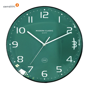 New12 Inch 3D Số Vòm Tempered Glass Sang Trọng Đồng Hồ Treo Tường Im Lặng Hiện Đại Màu Xanh Lá Cây Đơn Giản Tùy Chỉnh Đồng Hồ Trang Trí Nội Thất - Product Image 2