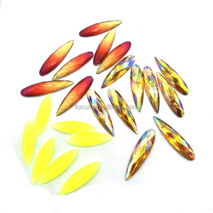 Tùy Chỉnh Màu Sắc Hình Dạng Giọt 9*36Mm Pha Lê Vàng AB Nhựa Rhinestone Loose Đá Quý Đá - Product Image 3