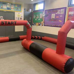 Race Car Team Building Sport Pvc Toys Arena Sweeping Outdoor Giant Adult Inflatable Air Track <strong>Game</strong> - Product Image 4