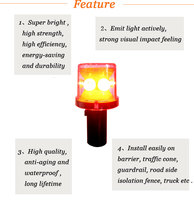 Balise lumineuse solaire LED clignotante synchronisée en PC/ABS, étanche IP66, portée visuelle 500m, pour la sécurité routière et l'avertissement de circulation