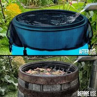 Portable 1 pièces pluie baril filet écran Polyester maille couverture avec cordon pour barils de collecte d'eau PP Type plastique