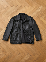 Veste en cuir de vachette vintage noire pour homme, broderie florale perlée personnalisée, style western, avec franges, faite à la main