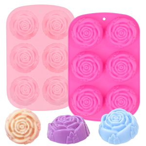 Eco-Friendly 3D Rose Shaped Silicone Pastry <b>Mould</b> Oven Safe Food-Grade 1 Piece for <b>Soap</b> Ice Cream & Chocolate Making - Product Image 1