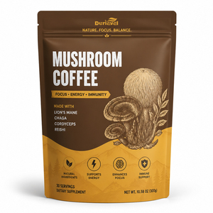 Café de Champiñones en Polvo de Mezcla Premium, Energía Limpia y Concentrada, USDA, GMP, Kosher, <span class=keywords><strong>Vegano</strong></span>, Bolsa Reutilizable, Muestras Rápidas, Durlevel - Product Image 2