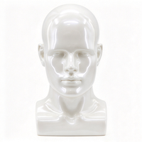 Tête de Mannequin Professionnelle en PVC pour Homme Lavinia, Présentoir pour Perruques, Casques, Bijoux, Foulards, Masques, Lunettes de Soleil, Chapeaux