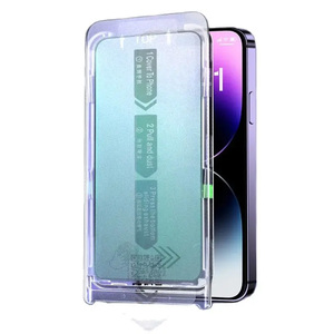Protector de pantalla de fácil instalación sin polvo para iPhone 16 <span class=keywords><strong>Pro</strong></span> Max cubierta de vidrio templado transparente 15 Plus 14 <span class=keywords><strong>Pro</strong></span> 13 12 11 XR XS - Product Image 2