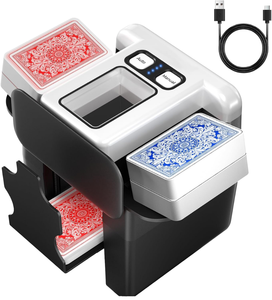 Mélangeur de cartes automatique rechargeable rapide et portable, idéal pour les personnes âgées, les soirées de jeux en famille, 1 à 4 jeux de cartes, chargement USB - Product Image 1