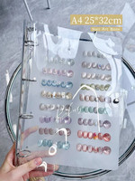 Livre de rangement Transparent à pression sur les ongles, Album Photo de pointe d'ongle, livre d'affichage de nuancier d'ongle de différentes tailles