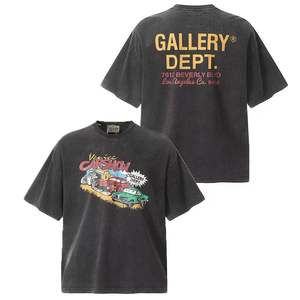 Camiseta de manga corta GALLERYt con estampado de exhibición de autos lavados, diseño holgado y retro, moda de verano unisex - Product Image 5