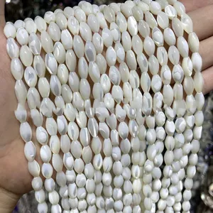 Wholesale 4*7MM Naturl White Shell Rice Beads Shell Beads Heart-shaped Heart Beads Diy Pendant Earrings Jewelry Accessories