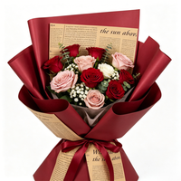 Perlengkapan Florist 20 Lembar Kertas Pembungkus Bunga DIY Tahan Air untuk Buket Bunga, Pernikahan, Ulang Tahun