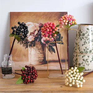 Fleurs artificielles <span class=keywords><strong>en</strong></span> forme de branche de haricot, plantes vertes, vente <span class=keywords><strong>en</strong></span> gros, décoration de mariage, artisanat, fabricant, fruits, baies, fleurs <span class=keywords><strong>en</strong></span> soie, plantes - Product Image 1