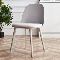 Chaise en plastique grise sans accoudoirs, rembourrée, minimaliste et de haute qualité, pour salle à manger, restaurant, mobilier