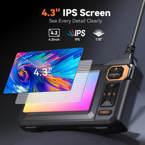 4.3" 1920P HD Industrial Borescope Camera 8mm IP67 <b>Waterproof</b> 8 Adjustable LEDs 50FT Semi-Rigid Snake <b>Cable</b> ES04A - Product Image 2
