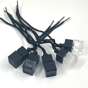 Empty 5ml 8ml 10ml Glass Air Freshener Fragrance <strong>Bottle</strong> Mini Square Hanging <strong>Car</strong> <strong>Diffuser</strong> Perfume <strong>Bottle</strong> With Wooden Lids - Product Image 5