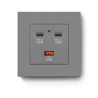 Chargeur mural super rapide 65W à 3 ports USB Type A+C, prise murale universelle multi-ports, adaptateur de prise pour téléphone portable AC110-240V