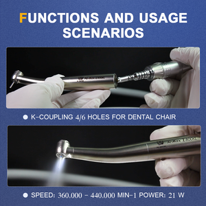 Consumibles dentales pieza de mano mini turbina de aire de cabeza de alta velocidad para acoplamiento rápido LED suministros médicos máquina de blanqueamiento dental - Product Image 5