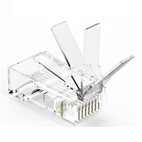 Conectores Ethernet RJ45 Cat 5e, Conectores Modulares UTP Sin Blindaje con Orificios de Paso y Perforaciones, Conectores RJ45