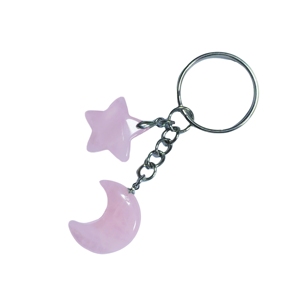 Porte-clés pendentif en quartz rose, breloque gemme décorative pour sac, sac à main, sac à dos, cadeau significatif pour amis et famille - Product Image 3