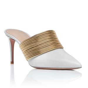 Décolleté da donna eleganti in pelle PU bianca con cinturino in oro con tacco <span class=keywords><strong>a</strong></span> <span class=keywords><strong>spillo</strong></span> e tacco <span class=keywords><strong>a</strong></span> <span class=keywords><strong>spillo</strong></span> - Product Image 3