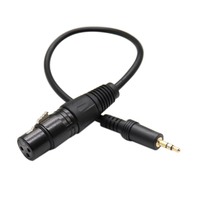 Câble audio stéréo 3,5 mm non équilibré de 30 cm avec connecteur XLR plaqué or, conducteur en cuivre nu pour microphone coaxial