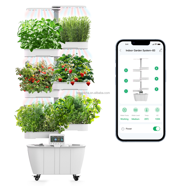 IGS-83 INDOOR HYDROPONIC GROWING SYSTEM , VERTICAL SMART GARDEN for HERBS WITH WIFI CONTROL