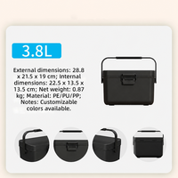 Glacière isotherme moderne 3,8 L pour aliments et boissons, avec loquet de verrouillage, idéale pour la pêche, la plage, le camping-car, personnalisable avec logo