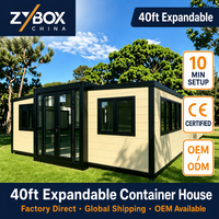Maison conteneur extensible ignifuge de 40 pieds, panneaux crème, certifiée CE, fabrication directe usine, OEM ODM, maison modulaire préfabriquée