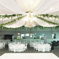 Voilages de plafond blancs élégants pour mariage, banquet, hôtel, décoration d'événements, taille personnalisée