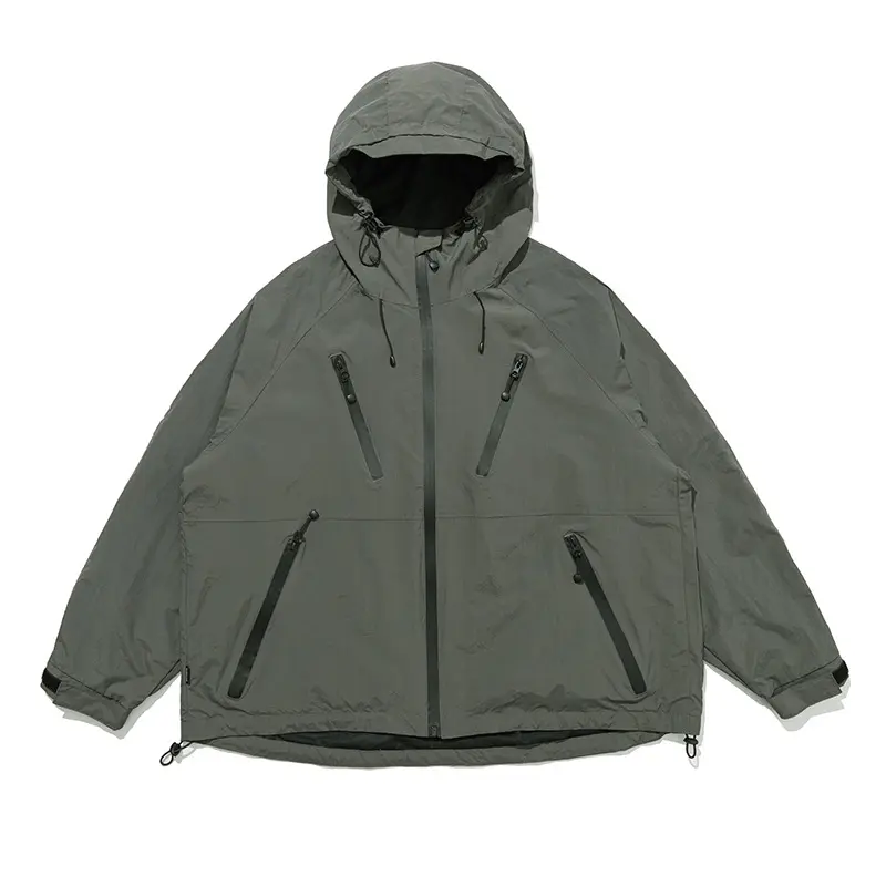 22AW jaket kain fungsional bertudung baru pakaian kerja Jepang jaket fungsional rumah tangga dengan jaket ruam tahan air