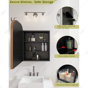 Espejo de Baño con Marco Metálico de Lujo, Estilo <span class=keywords><strong>Barroco</strong></span> Francés, Arqueado, Pintado a Mano con Diseño Floral, 51x76 cm, Estilo Europeo Vintage - Product Image 4