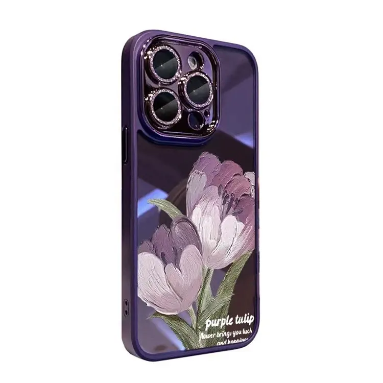 เคสโทรศัพท์กลิตเตอร์ระยิบระยับลายดอกไม้สุดหรูสำหรับผู้หญิงสำหรับ iPhone 13 12 11 PRO MAX 14 PLUS พร้อมฝาครอบป้องกันเลนส์กันกระแทก