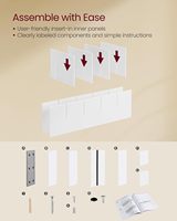 Banc à chaussures moderne en panneaux de bois massif avec 15 compartiments, siège rembourré blanc nuage et gris tourterelle pour meubles de salon