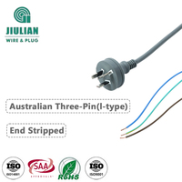 Cable de Alimentación Australiano H05VV-F 0.75mm² 1.2M 3 Pines a Extremos Abiertos, con Certificación SAA